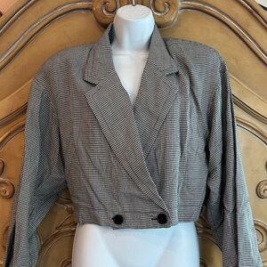 Vintage Pia Rucci Chic Houndstooth Jacket in Black and White